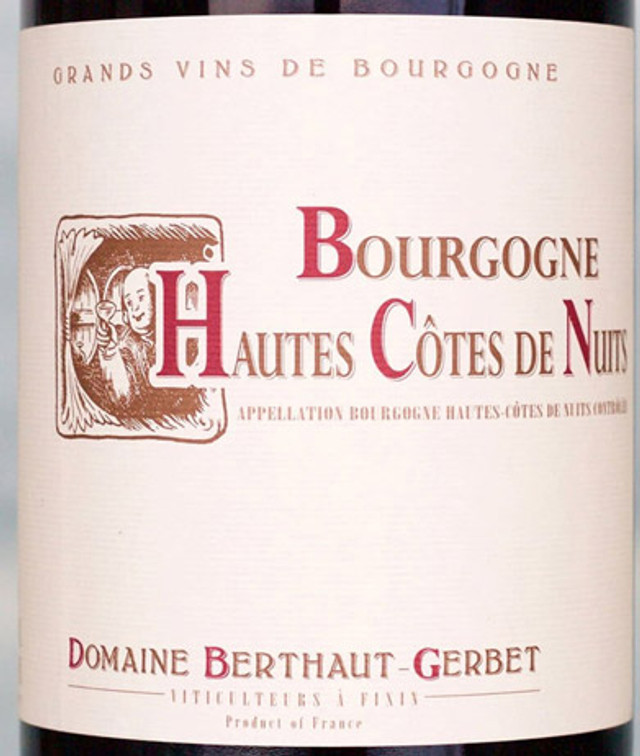 Berthaut Gerbet Bourgogne Hautes Cotes de Nuits Rouge - Click Image to Close